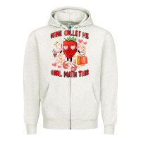 Oatmeal Heather hang on,let me girl math this Zipper Hoodie - Artiststas