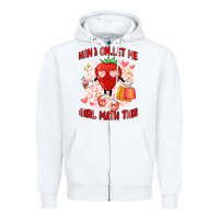 White hang on,let me girl math this Zipper Hoodie - Artiststas