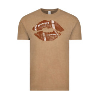 Vintage Coffee football lips Vintage Tee - AdoDesignShop