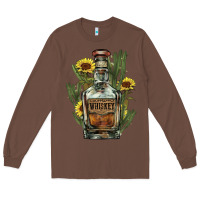Chestnut western whiskey bottle Long Sleeve Tee - NancyCooperArtShop