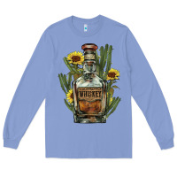 Colony Blue western whiskey bottle Long Sleeve Tee - NancyCooperArtShop