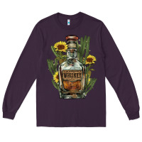 Plum western whiskey bottle Long Sleeve Tee - NancyCooperArtShop