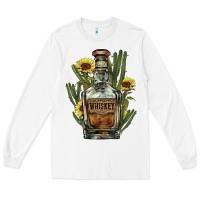 White western whiskey bottle Long Sleeve Tee - NancyCooperArtShop