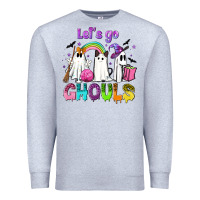 Heather Grey Let's go ghouls Premium Sweatshirt - NancyCooperArtShop