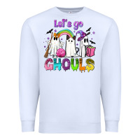 White Let's go ghouls Premium Sweatshirt - NancyCooperArtShop
