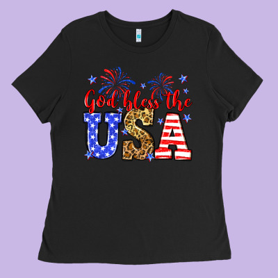 God Bless The Usa Ladies Tee Designed By Neo Western
