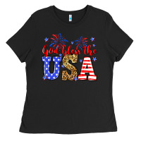 Black God bless the USA Ladies Tee - Neo Western