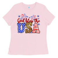 Bubblegum Pink God bless the USA Ladies Tee - Neo Western