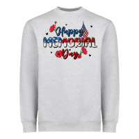 Heather Grey happy memorial day Heavyweight Sweatshirt - MaliasSmallBusiness
