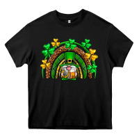 Black St. Patrick's Day gnome rainbow Heavy Core Tee - Neo Western