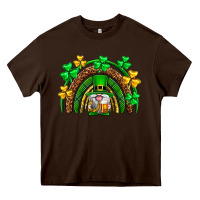 Chocolate Brown St. Patrick's Day gnome rainbow Heavy Core Tee - Neo Western