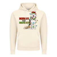 Vintage Artic Merry And Bright Husky Vintage Hoodie - RanaPortraitStore