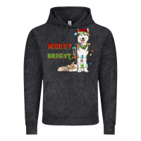 Vintage Black Merry And Bright Husky Vintage Hoodie - RanaPortraitStore