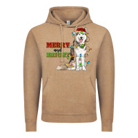 Vintage Coffee Merry And Bright Husky Vintage Hoodie - RanaPortraitStore