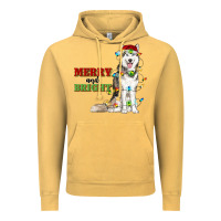Vintage Mustard Merry And Bright Husky Vintage Hoodie - RanaPortraitStore