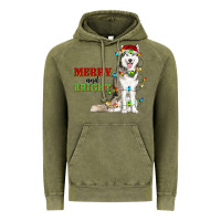 Vintage Olive Merry And Bright Husky Vintage Hoodie - RanaPortraitStore
