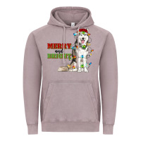 Vintage Zinc Merry And Bright Husky Vintage Hoodie - RanaPortraitStore