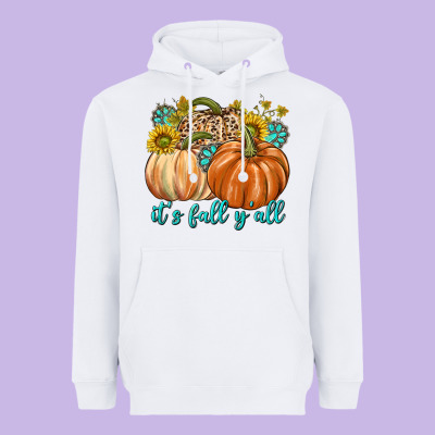 It's Fall Y'all Heavyweight Hoodie Designed By Texasbilliewilder