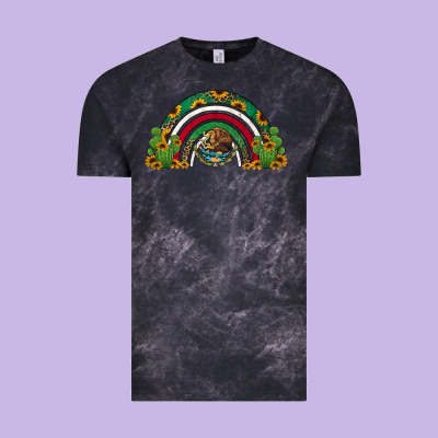 Mexican Flag Cactus And Sunflowers Rainbow Vintage Tee Designed By Jasminsmagicworld