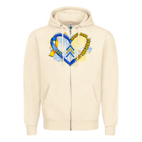 Sandshell world down syndrome day heart Zipper Hoodie - Artiststas