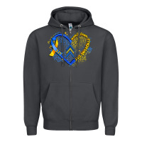 Smoke world down syndrome day heart Zipper Hoodie - Artiststas