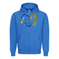 True Royal world down syndrome day heart Zipper Hoodie - Artiststas