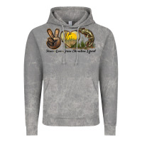 Cloud Rock Peace Love Green Chameleon Lizard Vintage Hoodie - LillyAllenDesigns