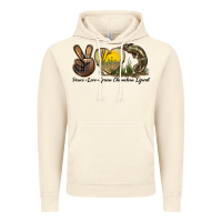Vintage Artic Peace Love Green Chameleon Lizard Vintage Hoodie - LillyAllenDesigns