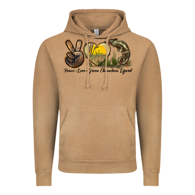 Peace Love Green Chameleon Lizard Vintage Hoodie by LillyAllenDesigns | Teevron