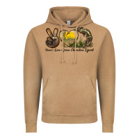 Vintage Camel Peace Love Green Chameleon Lizard Vintage Hoodie - LillyAllenDesigns
