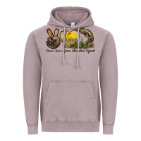 Vintage Zinc Peace Love Green Chameleon Lizard Vintage Hoodie - LillyAllenDesigns