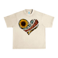 Sandshell western sunflower cowhide  heart Urban Heavy Tee - Jasminsmagicworld