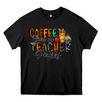 Black coffee gives me teacher Heavy Core Tee - CowhideDigitalArt
