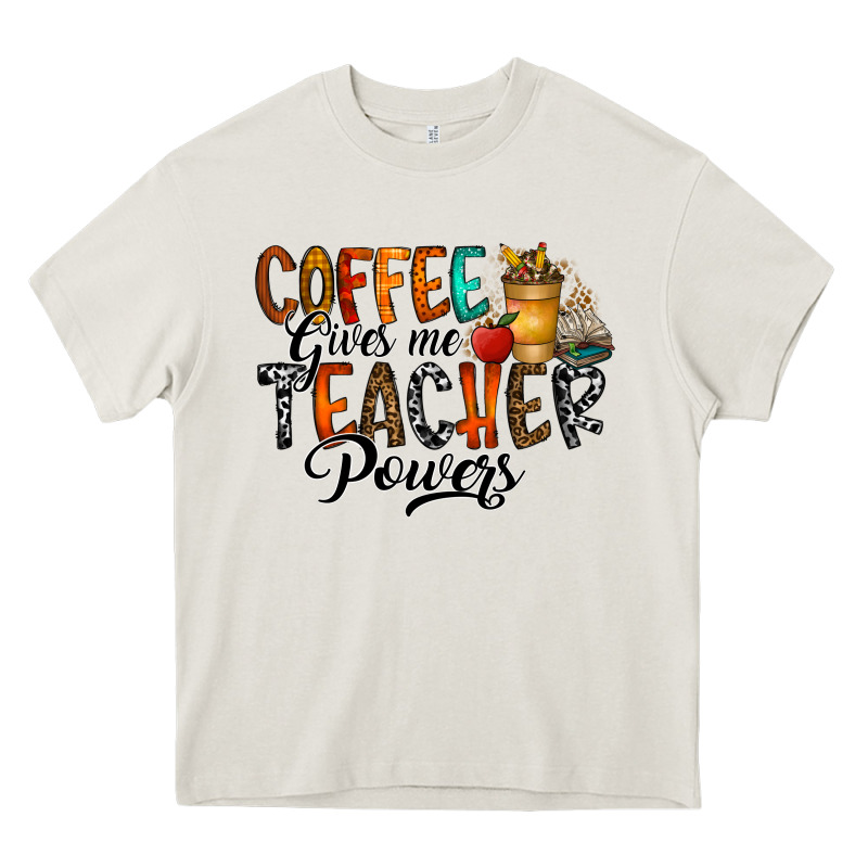 Coffee Gives Me Teacher Heavy Core Tee by CowhideDigitalArt | Teevron
