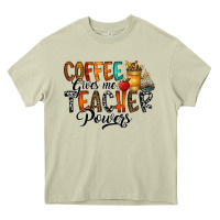 Mossy coffee gives me teacher Heavy Core Tee - CowhideDigitalArt