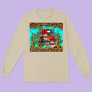 Truck Gnome Cactus Long Sleeve Tee Designed By Jahusdesignshop