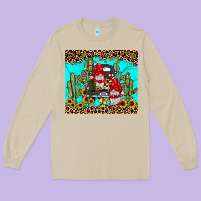 Truck Gnome Cactus Long Sleeve Tee Designed By Jahusdesignshop