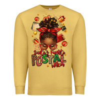 Antique Gold santas favorite postal worker afro messy bun Premium Sweatshirt - texasbilliewilder
