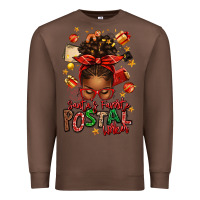 Chestnut santas favorite postal worker afro messy bun Premium Sweatshirt - texasbilliewilder