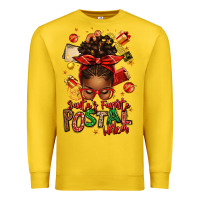 Lemon santas favorite postal worker afro messy bun Premium Sweatshirt - texasbilliewilder