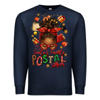 Navy santas favorite postal worker afro messy bun Premium Sweatshirt - texasbilliewilder