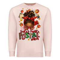 Pale Pink santas favorite postal worker afro messy bun Premium Sweatshirt - texasbilliewilder