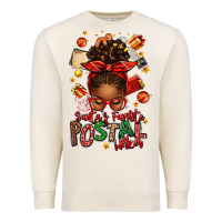 Sandshell santas favorite postal worker afro messy bun Premium Sweatshirt - texasbilliewilder