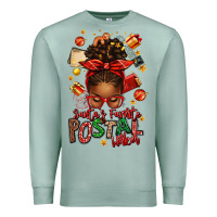 Seafoam santas favorite postal worker afro messy bun Premium Sweatshirt - texasbilliewilder