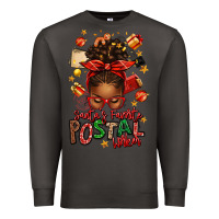 Smoke santas favorite postal worker afro messy bun Premium Sweatshirt - texasbilliewilder