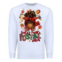 White santas favorite postal worker afro messy bun Premium Sweatshirt - texasbilliewilder