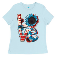 Baby Blue Love 4th of July Ladies Tee - CowGirlArtShop
