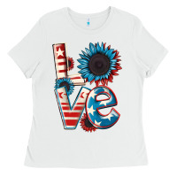 White Love 4th of July Ladies Tee - CowGirlArtShop