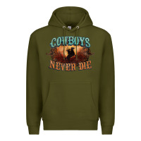 Army Green Cowboys never die Premium Hoodie - HowdyJamesFarm
