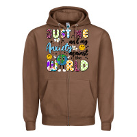 Chestnut just me and my anxiety against the world Zipper Hoodie - Artiststas